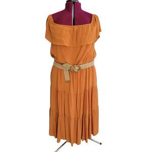 Tacera Tiered Off-Shoulder Maxi Dress (Size 3X)